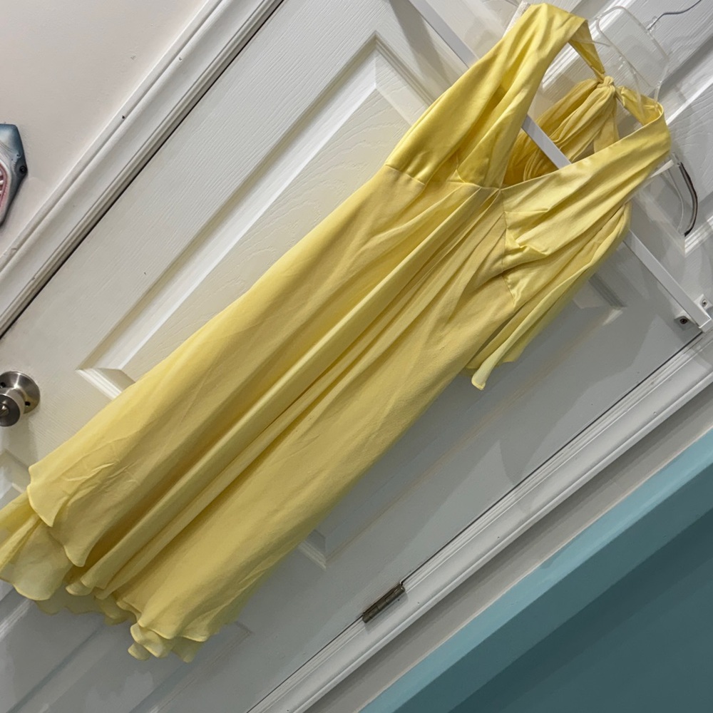 Donna Ricco Lemon One Shoulder Dress